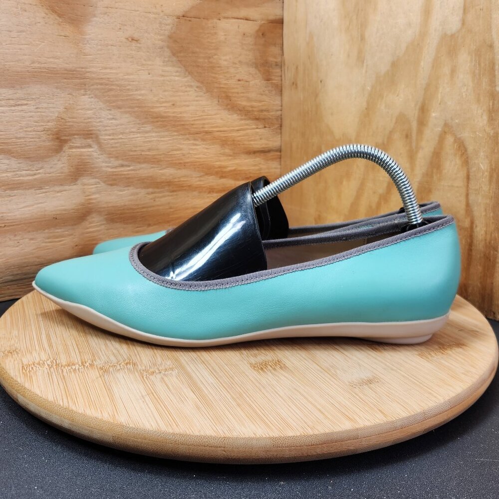 Lori Goldstein LOGO Audrey Womens Blue Pointed Toe Leather Flat Shoes Size 9.5 - Picture 4 of 9